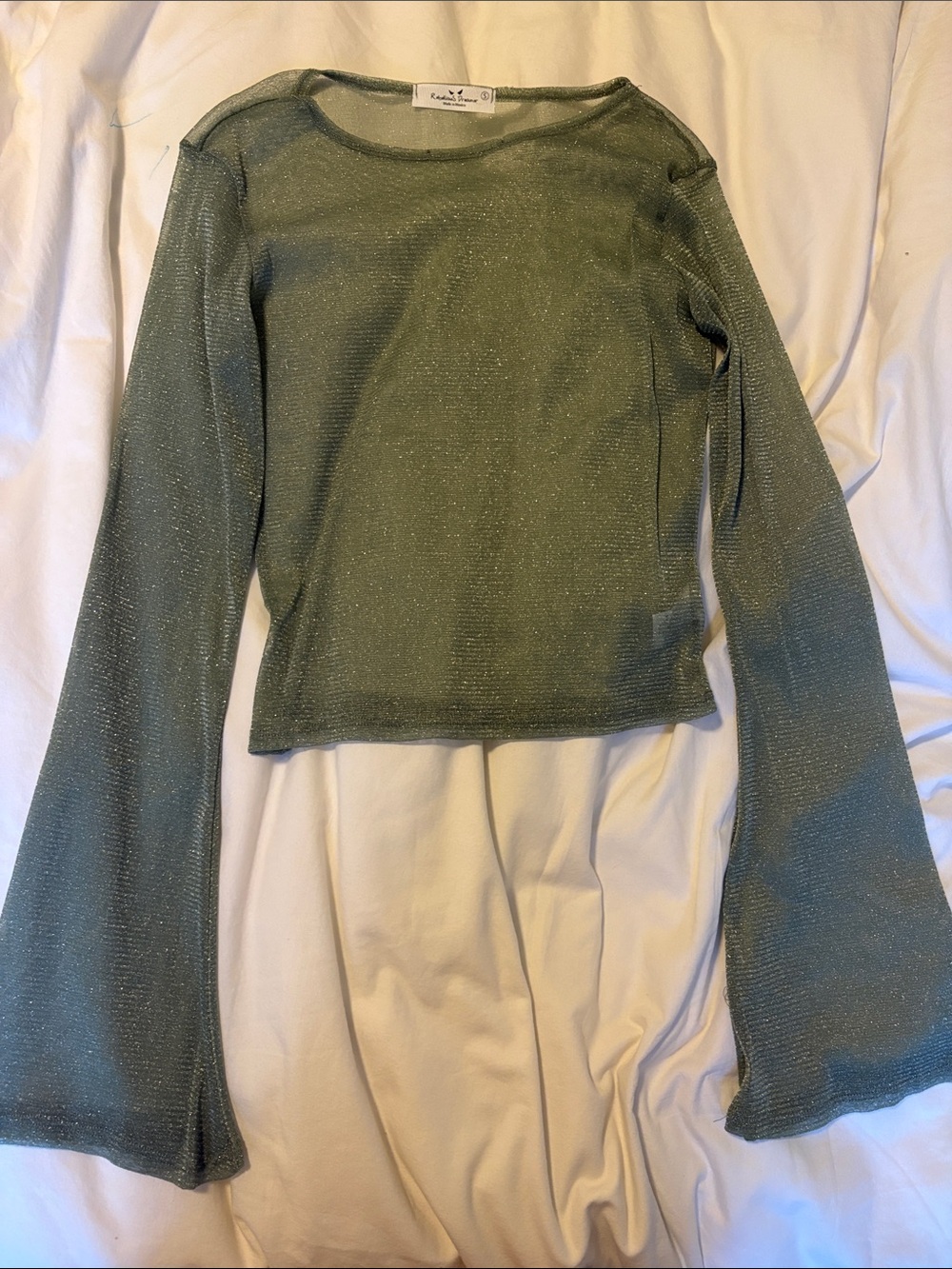 Shimmery Sage Long Sleeve Knit Top by Lovers + Friends